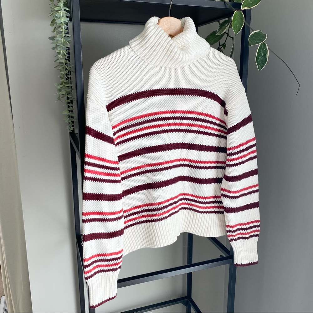 Madewell Cotton Striped Turtleneck Sweater *Flawed*